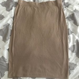 Forever 21 Tan Long Pencil Skirt